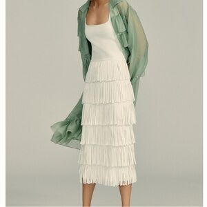 Anthropologie Endless Rose Tiered Fringe Knit Dress